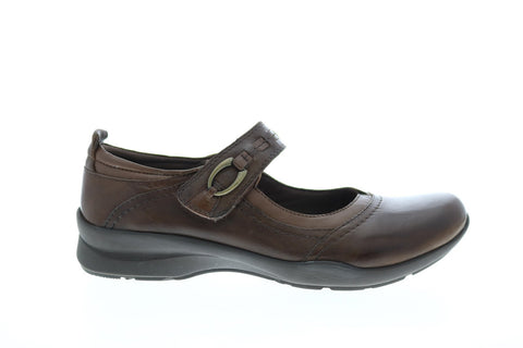 Earth Angelica Leather Womens Brown Narrow Mary Jane Flats Shoes