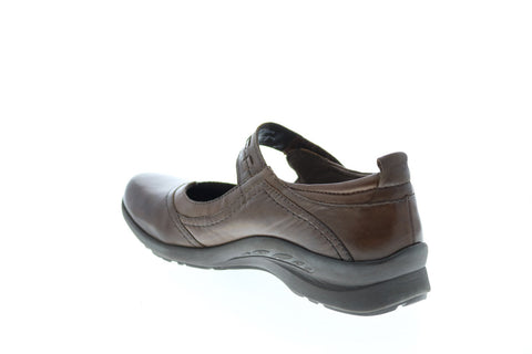 Earth Angelica Womens Brown Wide Leather Mary Jane Flats Shoes