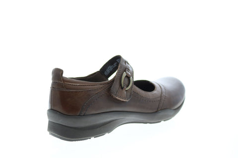 Earth Angelica Leather Womens Brown Narrow Mary Jane Flats Shoes