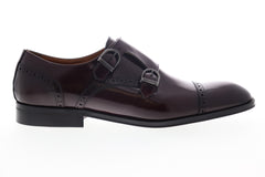 Bruno Magli Anzio Mens Burgundy Leather Oxfords & Lace Ups Monk Strap Shoes