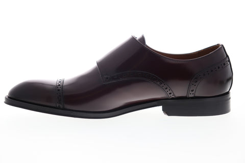 Bruno Magli Anzio Mens Burgundy Leather Oxfords & Lace Ups Monk Strap Shoes