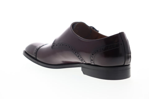 Bruno Magli Anzio Mens Burgundy Leather Oxfords & Lace Ups Monk Strap Shoes