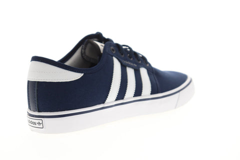 Adidas Seeley Mens Blue Canvas Low Top Lace Up Sneakers Shoes