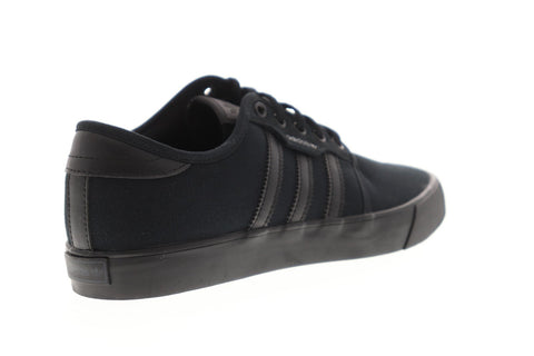 Adidas Seeley Mens Black Canvas Low Top Lace Up Sneakers Shoes