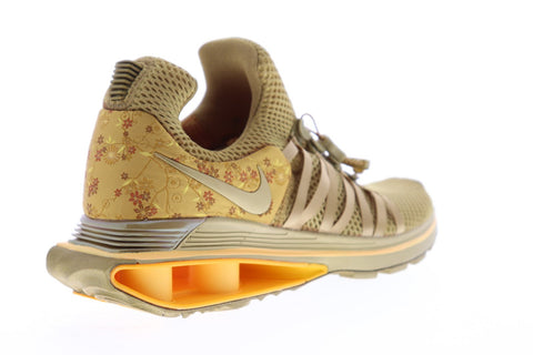 Nike Shox Gravity Womens Gold Mesh Athletic Slip On Training Shoes