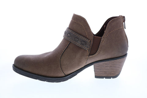 Earth Origins Ariel Womens Brown Synthetic Slip On Ankle & Booties Boots