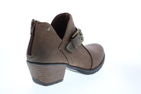 Earth Origins Ariel Womens Brown Synthetic Slip On Ankle & Booties Boots