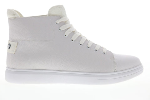 Steve Madden Astoria Mens White Leather Lace Up High Top Sneakers Shoes