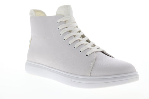 Steve Madden Astoria Mens White Leather Lace Up High Top Sneakers Shoes