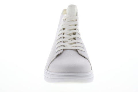 Steve Madden Astoria Mens White Leather Lace Up High Top Sneakers Shoes