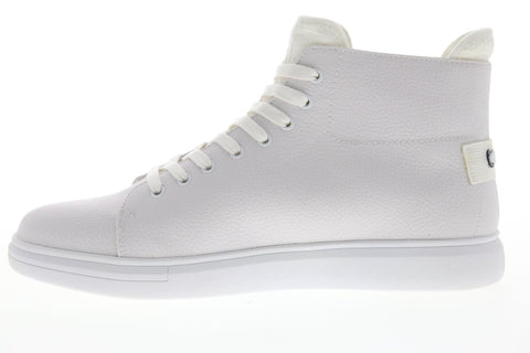 Steve Madden Astoria Mens White Leather Lace Up High Top Sneakers Shoes