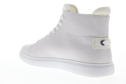 Steve Madden Astoria Mens White Leather Lace Up High Top Sneakers Shoes