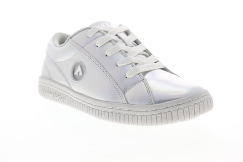 Airwalk Pearl AW19863 Womens Silver Gray Leather Low Top Skate Sneakers Shoes