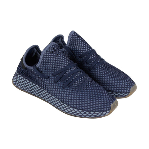 Adidas Deerupt Runner B41772 Mens Blue Mesh Casual Low Top Sneakers Shoes