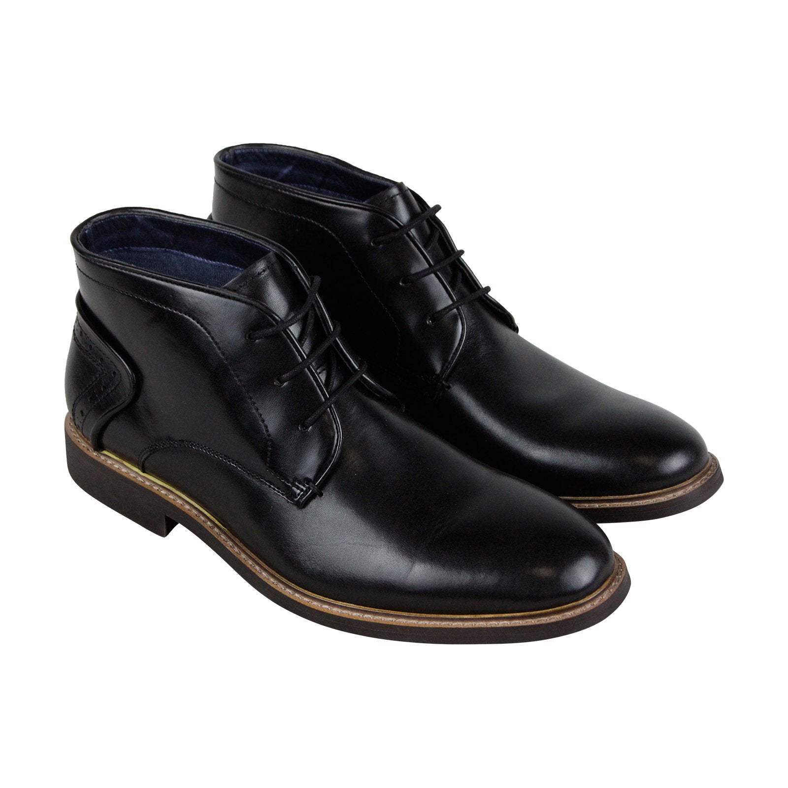 Steve Madden Backster Mens Black Leather Lace Up Chukkas  display picture 2