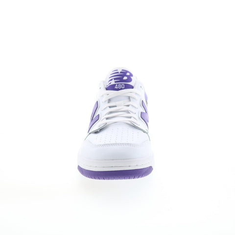 New Balance 480 BB480LPB Mens White Leather Lace Up Lifestyle Sneakers Shoes