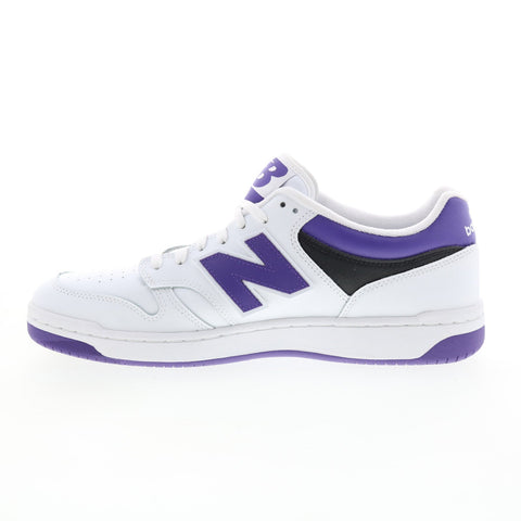 New Balance 480 BB480LPB Mens White Leather Lace Up Lifestyle Sneakers Shoes