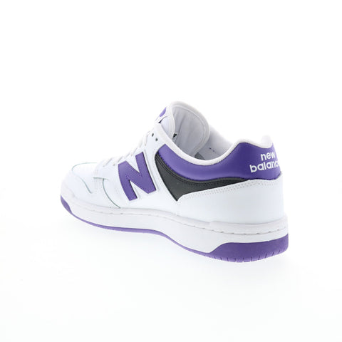 New Balance 480 BB480LPB Mens White Leather Lace Up Lifestyle Sneakers Shoes