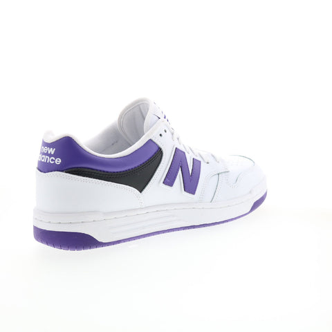 New Balance 480 BB480LPB Mens White Leather Lace Up Lifestyle Sneakers Shoes