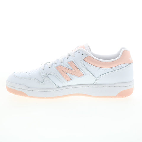 New Balance 480 BB480LPH Mens White Leather Lace Up Lifestyle Sneakers Shoes