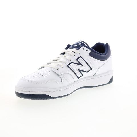 New Balance 480 BB480LWN Mens White Leather Lifestyle Sneakers Shoes