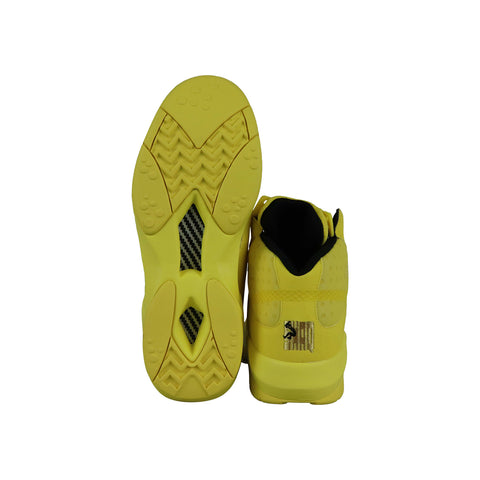 Reebok Shaq Attaq Modern Mens Yellow Leather Athletic Basketball Shoes
