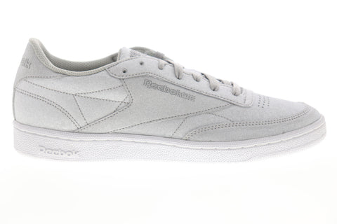 Reebok Club C 85 SYN BD5758 Womens Silver Gray Leather Lifestyle Sneakers Shoes