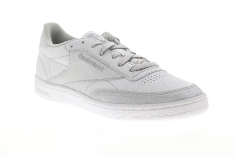 Reebok Club C 85 SYN BD5758 Womens Silver Gray Leather Lifestyle Sneakers Shoes