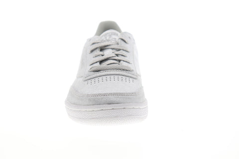 Reebok Club C 85 SYN BD5758 Womens Silver Gray Leather Lifestyle Sneakers Shoes