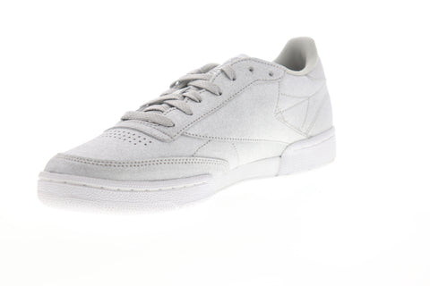 Reebok Club C 85 SYN BD5758 Womens Silver Gray Leather Lifestyle Sneakers Shoes