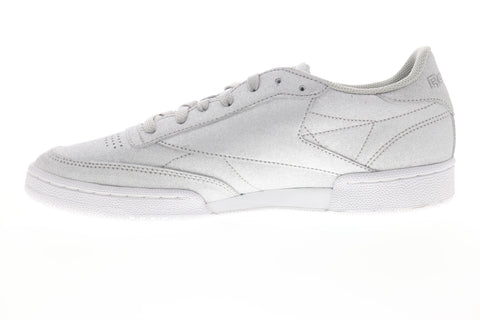 Reebok Club C 85 SYN BD5758 Womens Silver Gray Leather Lifestyle Sneakers Shoes