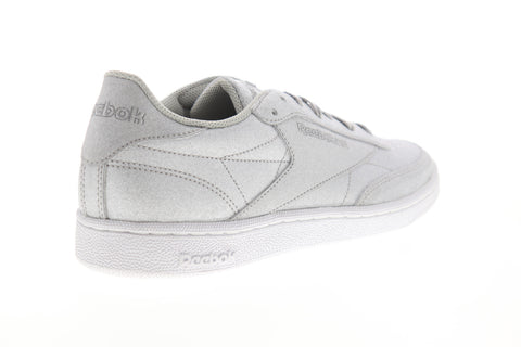 Reebok Club C 85 SYN BD5758 Womens Silver Gray Leather Lifestyle Sneakers Shoes