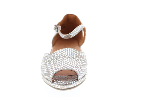 L'Amour Des Pieds Betterton Womens Gold Leather Strap Slingback Flats Shoes
