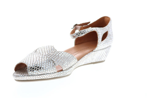L'Amour Des Pieds Betterton Womens Gold Leather Strap Slingback Flats Shoes