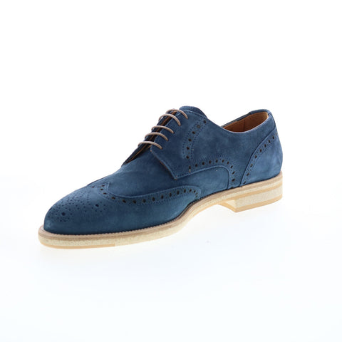 Bruno Magli Milano BM2MILN1 Mens Blue Suede Oxfords Wingtip & Brogue Shoes