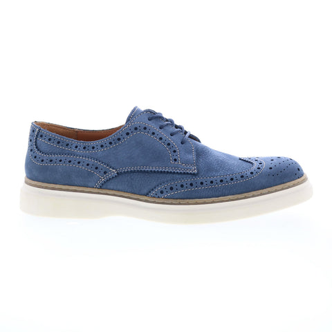 Bruno Magli Salento BM2SLNM11 Mens Blue Nubuck Oxfords Wingtip & Brogue Shoes