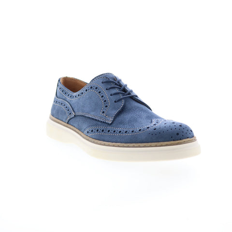 Bruno Magli Salento BM2SLNM11 Mens Blue Nubuck Oxfords Wingtip & Brogue Shoes
