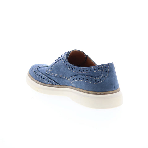 Bruno Magli Salento BM2SLNM11 Mens Blue Nubuck Oxfords Wingtip & Brogue Shoes