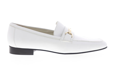 Bruno Magli Marco BM620244 Mens White Leather Low Top Casual Loafers Shoes