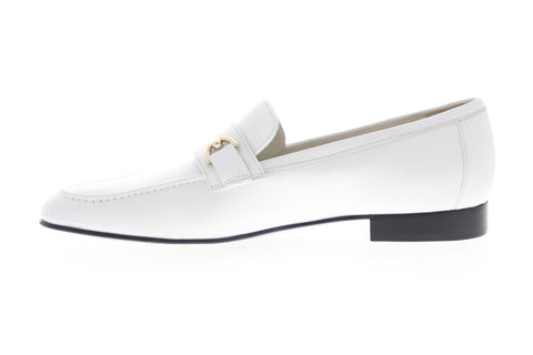 Bruno Magli Marco BM620244 Mens White Leather Low Top Casual Loafers Shoes