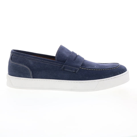 Bruno Magli Romolo BM3RMLN1 Mens Blue Suede Loafers & Slip Ons Penny Shoes