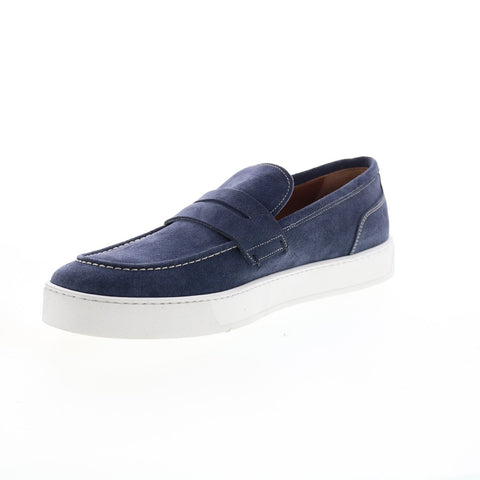 Bruno Magli Romolo BM3RMLN1 Mens Blue Suede Loafers & Slip Ons Penny Shoes