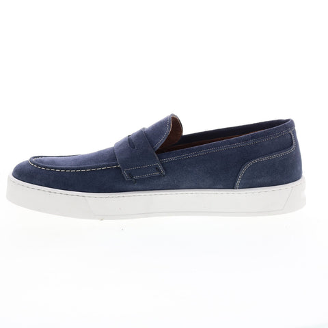 Bruno Magli Romolo BM3RMLN1 Mens Blue Suede Loafers & Slip Ons Penny Shoes