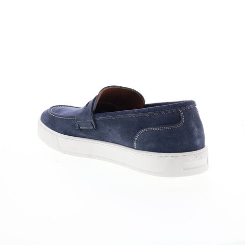 Bruno Magli Romolo BM3RMLN1 Mens Blue Suede Loafers & Slip Ons Penny Shoes