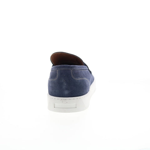 Bruno Magli Romolo BM3RMLN1 Mens Blue Suede Loafers & Slip Ons Penny Shoes