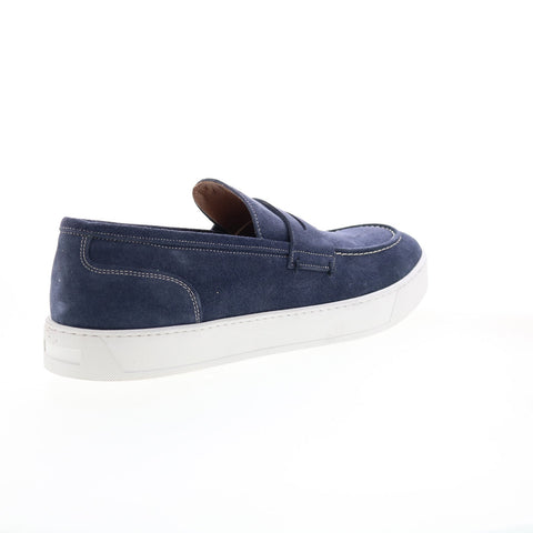 Bruno Magli Romolo BM3RMLN1 Mens Blue Suede Loafers & Slip Ons Penny Shoes