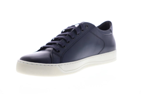 Bruno Magli Westy Mens Blue Leather Low Top Lace Up Sneakers Shoes