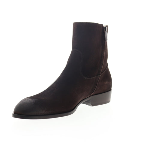 Bruno Magli Risoli BM600219 Mens Brown Suede High Top Zipper Casual Dress Boots