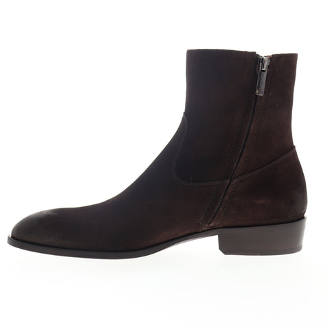Bruno Magli Risoli BM600219 Mens Brown Suede High Top Zipper Casual Dress Boots