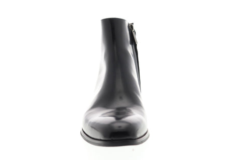 Bruno Magli Nuncio Mens Black Leather Casual Dress Zipper Boots Shoes